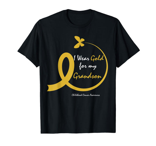Women I Wear Gold For My Grandson Childhood Cancer Awareness T-Shirt