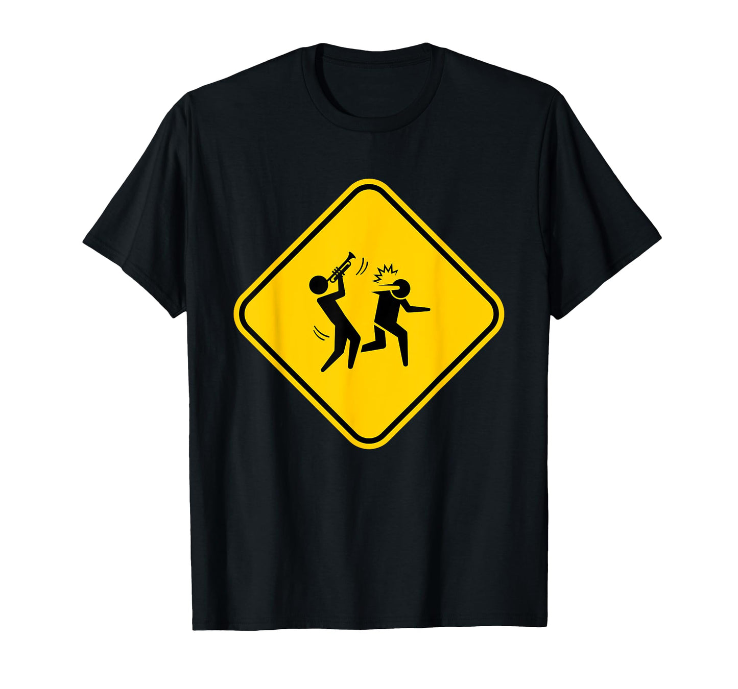 Warning Sign Trumpet Funny Trumpeter Instrument Lover Outfit T-Shirt