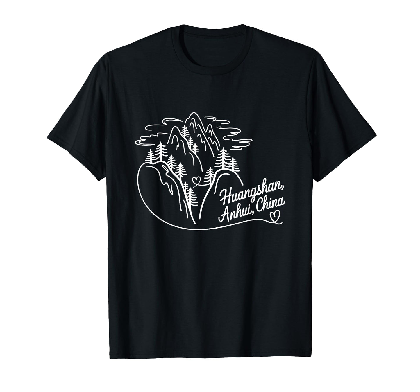 Huangshan, Anhui, China Signature Heart Art – Souvenir T-Shirt