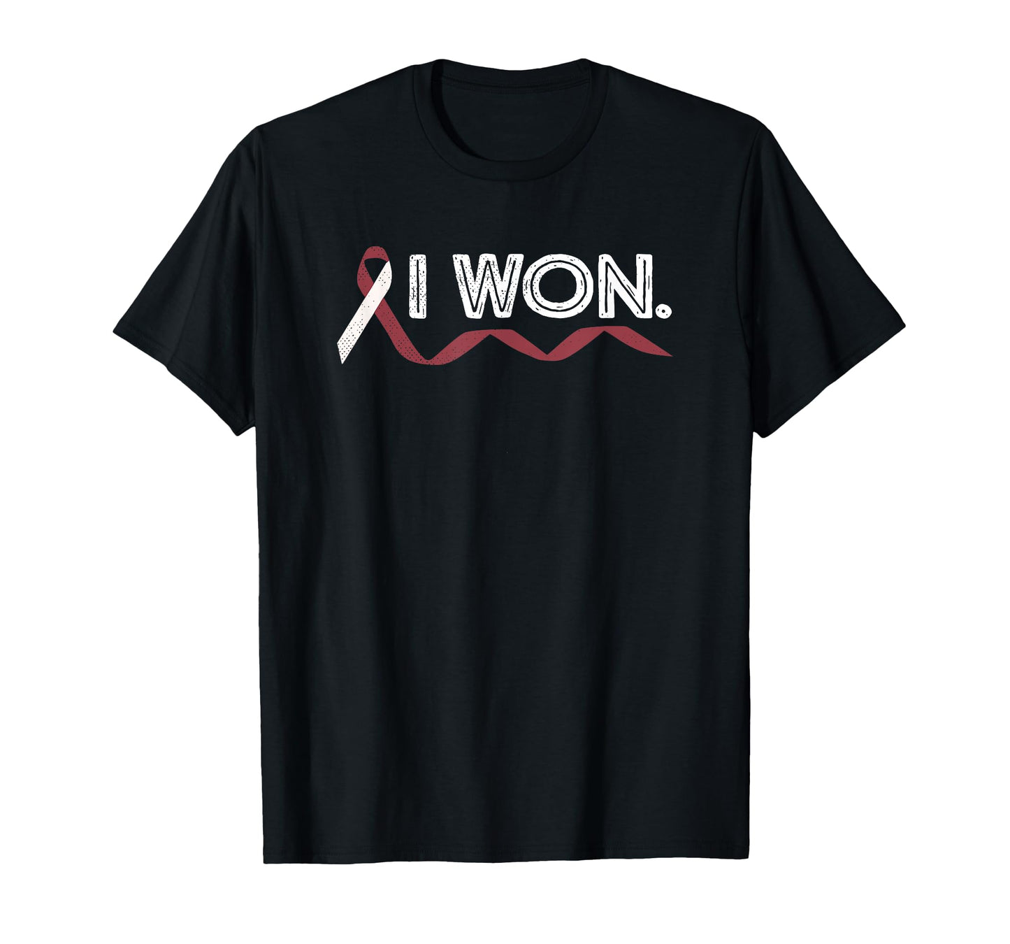 Head And Neck Cancer I Won Burgundy Ribbon Awareness Warrior T-Shirt