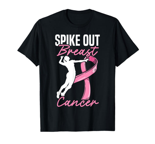 Spike Out Breast Cancer Volleyball Breast Cancer Awareness T-Shirt