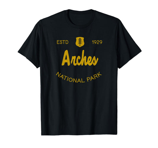 Arches National Park Classic Script Style Text T-Shirt
