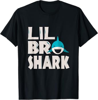 Funny Lil Bro Shark T-shirt Funny Sibling Quote Meme Saying T-Shirt
