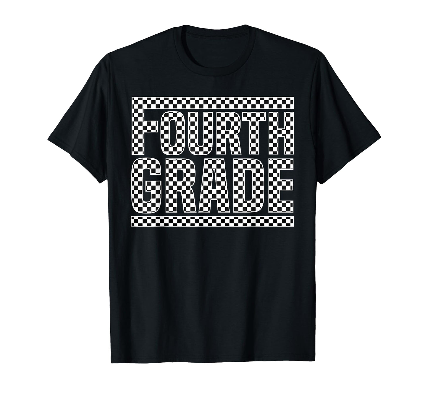 Checkered 4th Grade Back to School Boys Girls Kids Teacher T-Shirt