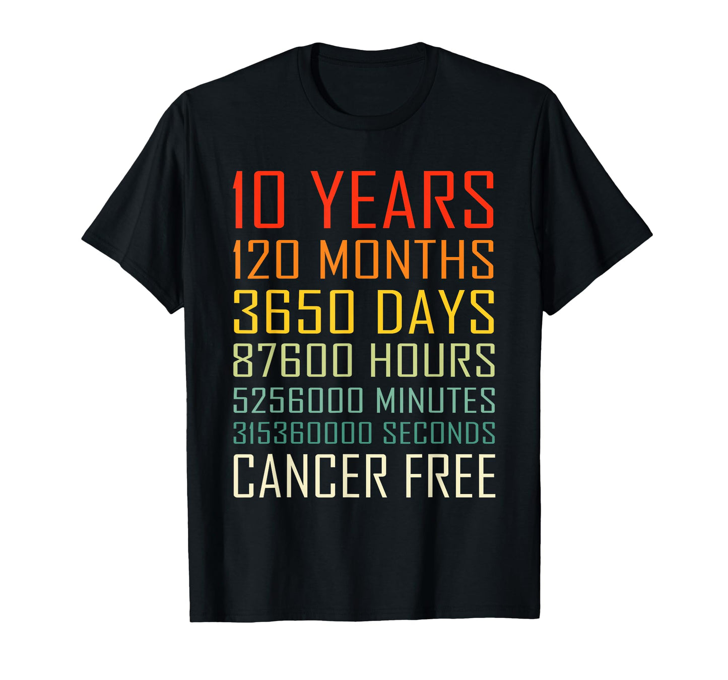 Vintage Cancer Awareness Vintage 10 Years Cancer Free T-Shirt