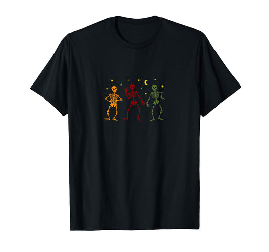 Dancing Skeletons Under The Moon and Stars T-Shirt