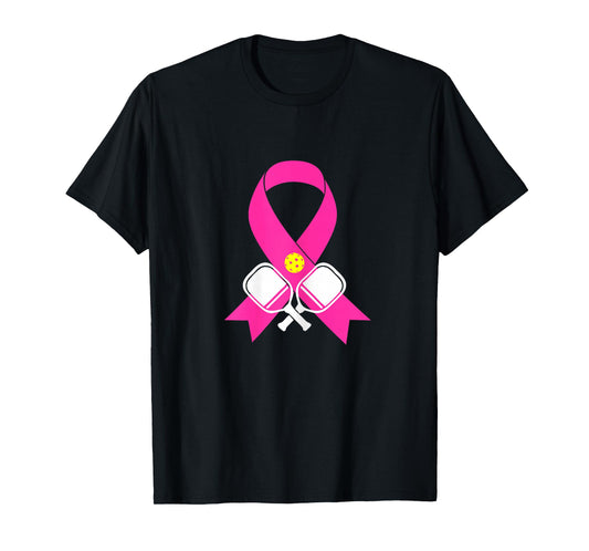 Pickleball Breast Cancer Awareness Pink Ribbon T-Shirt