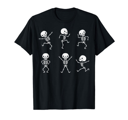 Dancing Skeletons Dance Challenge Boys Girl Kids Halloween T-Shirt