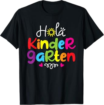 Hola Kindergarten Shirt Spanish Teacher Kids Back to School T-Shirt