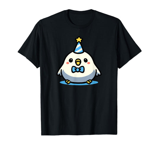 Kawaii Party Budgie Art Cute Parakeet Doodle T-Shirt