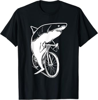 Cycling Shark Bicycle Clothes Outfit Cyclist Gift Shark T-Shirt