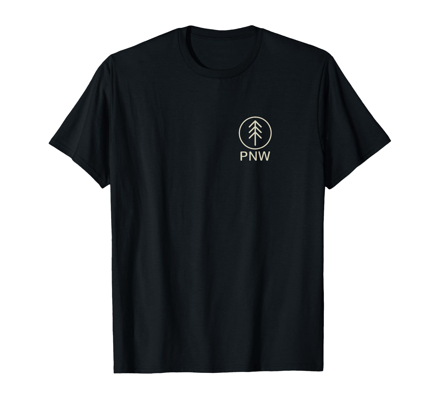 Pacific Northwest PNW Tree Icon Hiking T Shirt Pocket Print T-Shirt