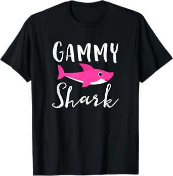Gammy Shark Grandma Grandmother Pink Shark Graphic T-Shirt