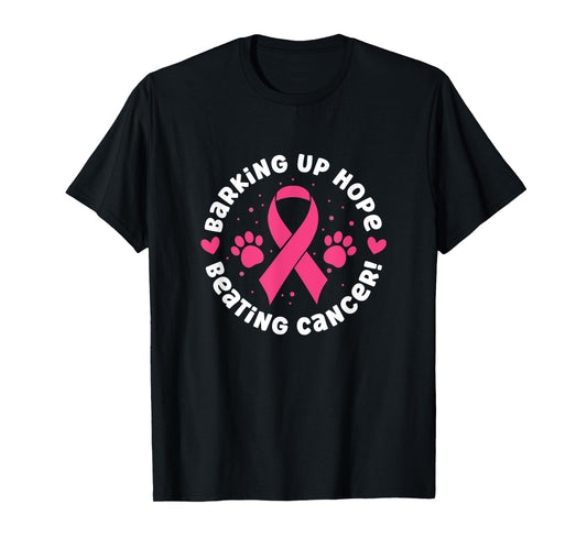 Barking Up Hope Beating Dog Cancer Pink Ribbon Pet Owner T-Shirt