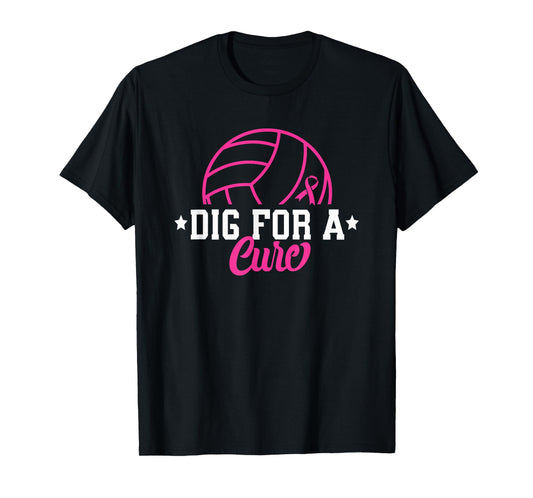 Dig For A Cure Breast Cancer Awareness Volleyball Pink Women T-Shirt