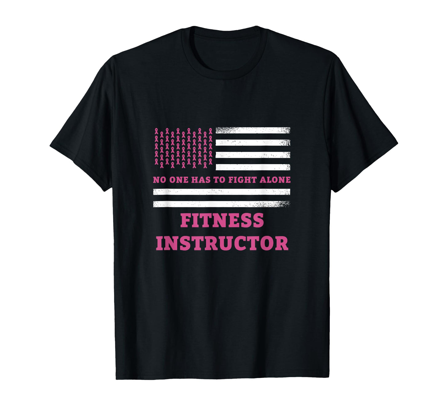 Breast Cancer Awareness Fitness Instructor Pink Ribbon T-Shirt