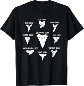 9 Types Of Sharks Teeth Species Biology Life Tooth Collector T-Shirt