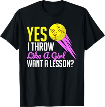 Funny Softball Game Player Sports Lover Gift For Women Girls T-Shirt