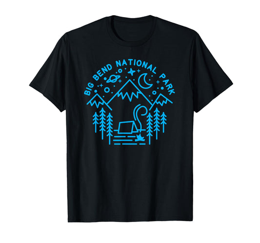 Big Bend National Park Shirt Camping Line Art Hiking Gift T-Shirt