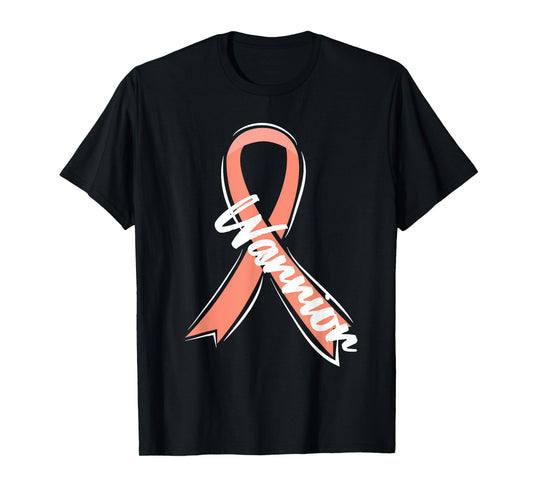 Uterine Cancer Warrior Peach Ribbon T-Shirt