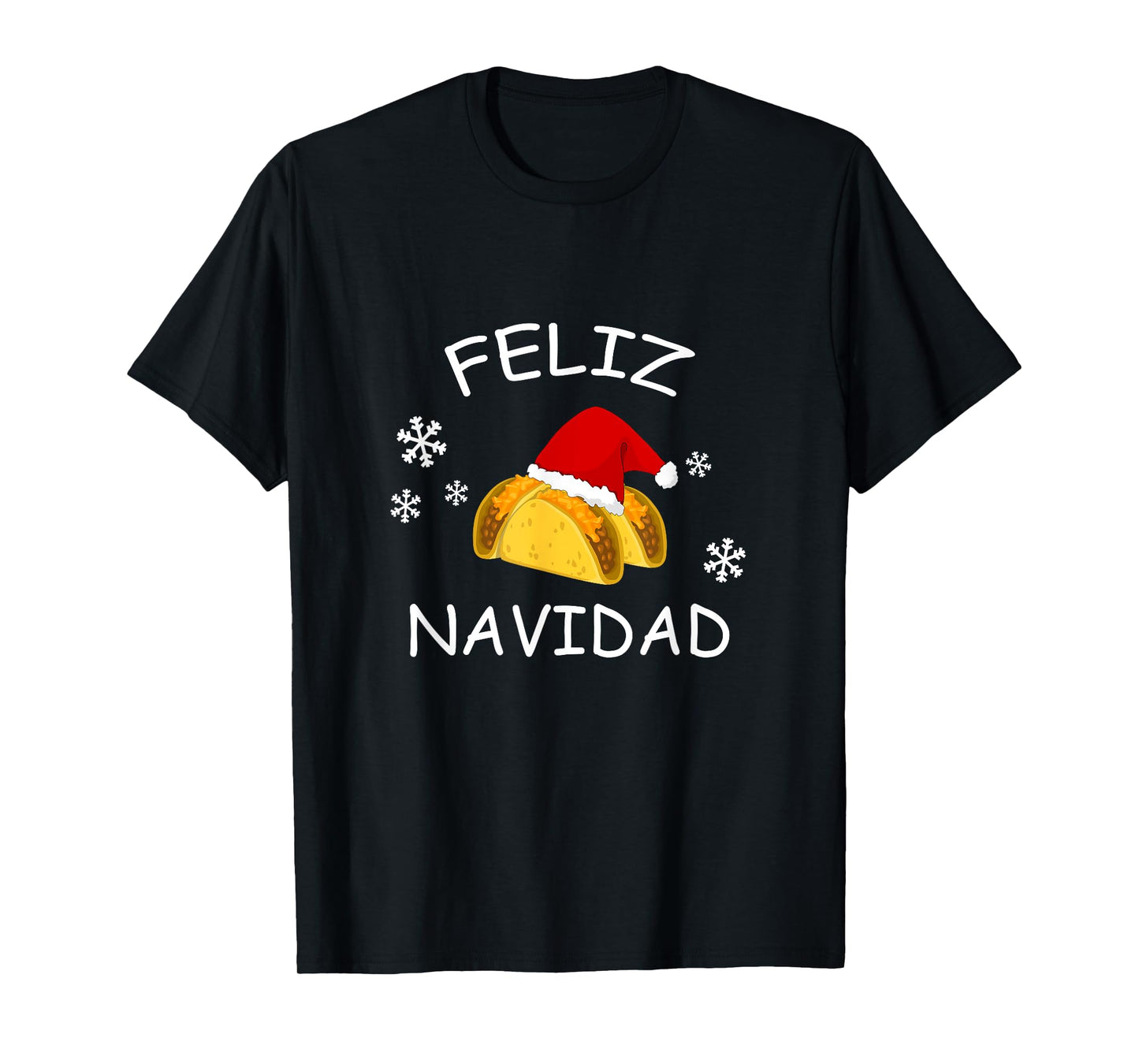 Feliz Navidad Shirt Tacos Santa Hat Tacky Christmas Tee T-Shirt