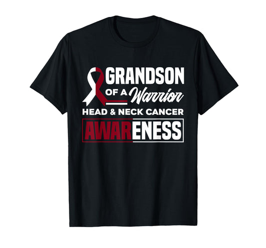 Grandson Of A Warrior Support Head & Neck Cancer Awareness T-Shirt