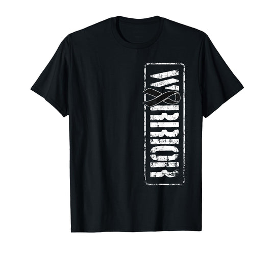Melanoma Skin Cancer Awareness - Military Warrior Ribbon T-Shirt