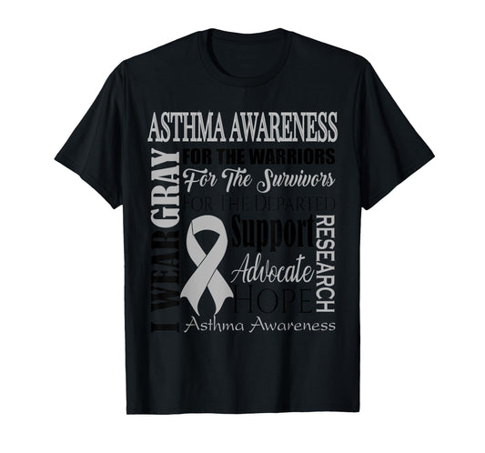 Asthma Awareness Shirt I Wear Gray for an Asthmatic Fighter T-Shirt