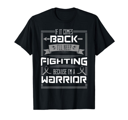 Brain Cancer Awareness Tumor Patient Survivor Gray Ribbon T-Shirt