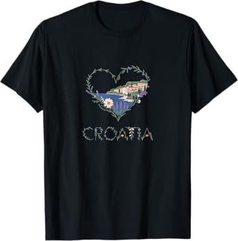 Croatia Floral Heart - Croatian Lover’s Souvenir T-Shirt