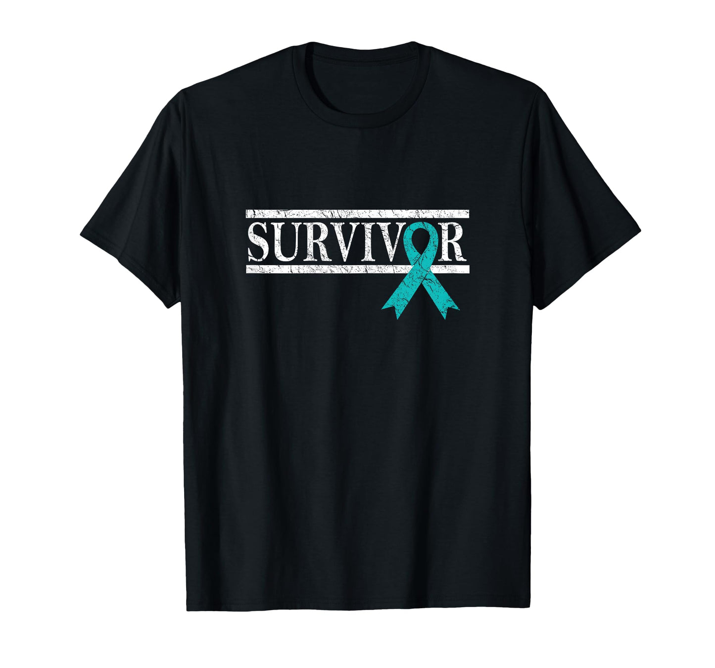 Ovarian Cancer Survivor, Teal Ribbon Ovarian Cancer T-Shirt