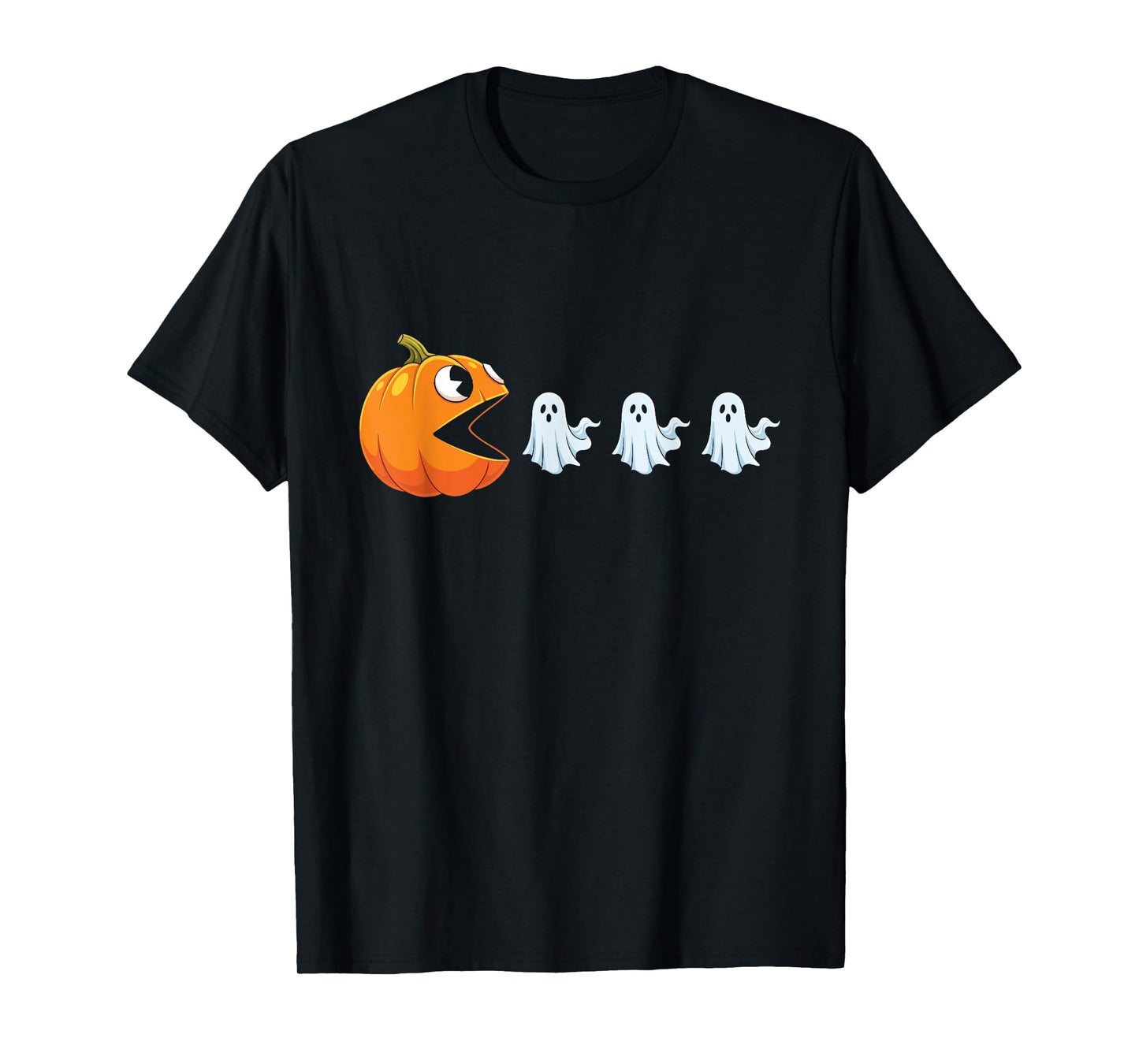 Halloween Gamer Pumpkin Funny Ghosts Kids Women Men T-Shirt