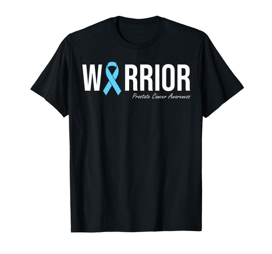 Family Prostate Cancer Awareness Light Blue Ribbon Warrior T-Shirt