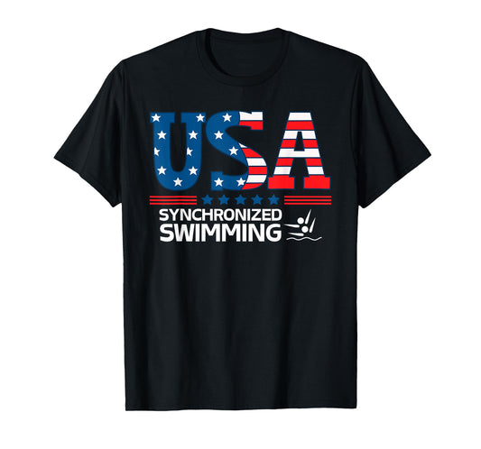 Synchronized Swimming United States Flag USA Sport swimming T-Shirt