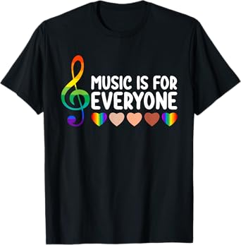Music Is for Everyone Funny Love Music for Teacher Kid Women T-Shirt