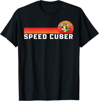 Vintage Math Cuber Heartbeat Speed Cubing Puzzle lover Cube T-Shirt