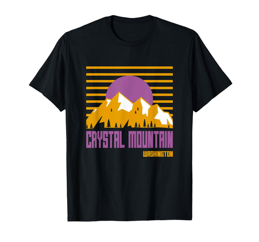 Crystal Mountain Washington Vintage Mountains Hiking Camp T-Shirt