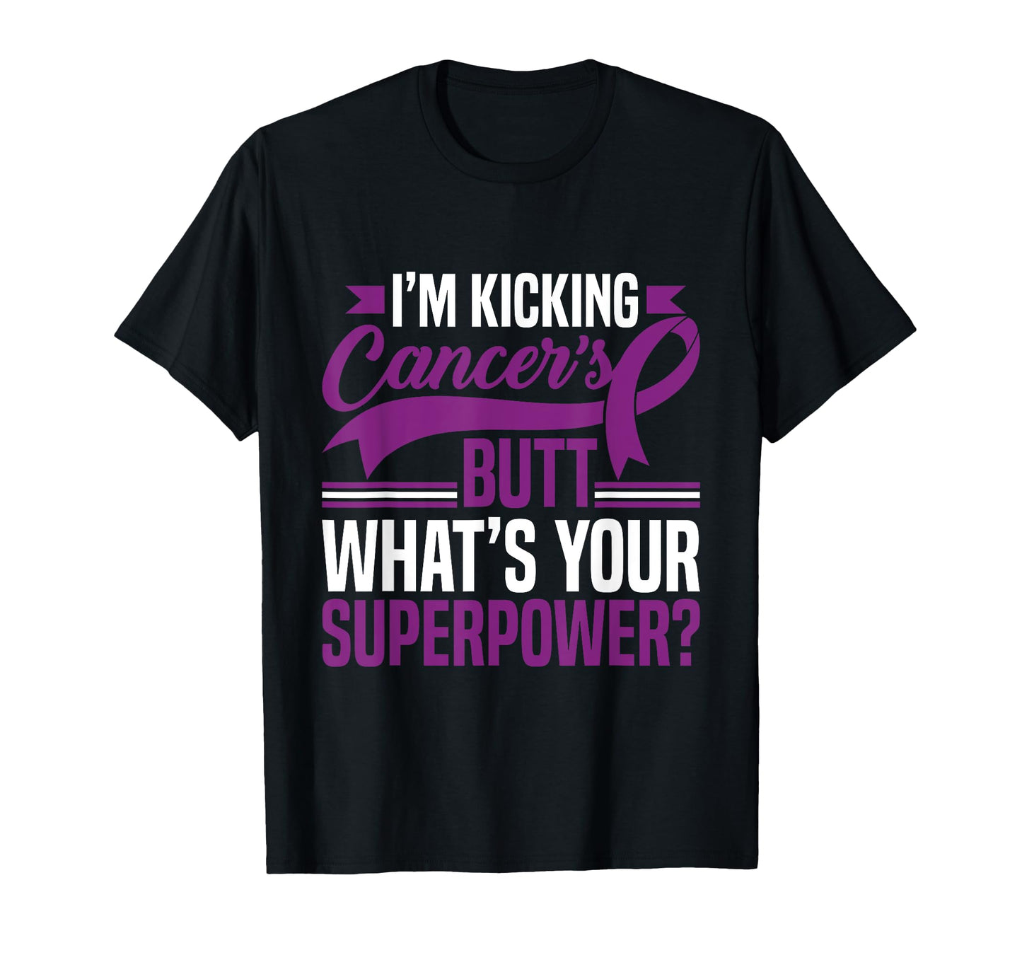 Kicking Cancers Butt Superpower Pancreatic Cancer Awareness T-Shirt