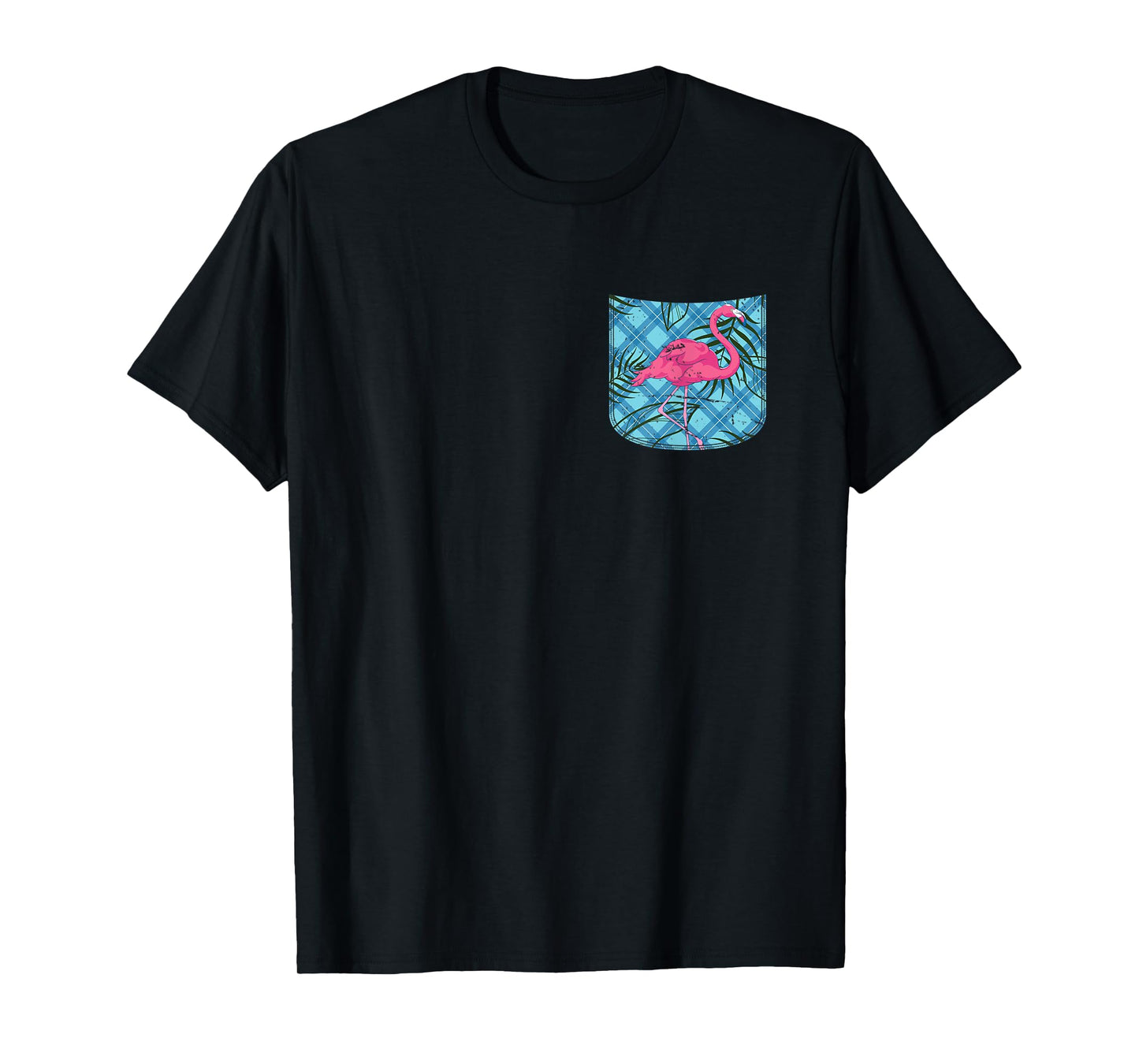 Summer Exotic Bird Lover Pink Flamingo Pocket Tropical T-Shirt