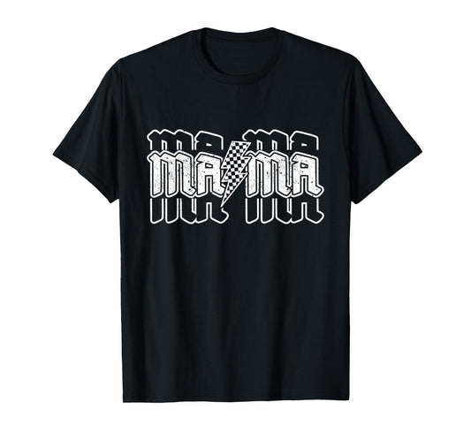 Checkered Mama Lightning Bolt Mother's Day For Mom Mother T-Shirt