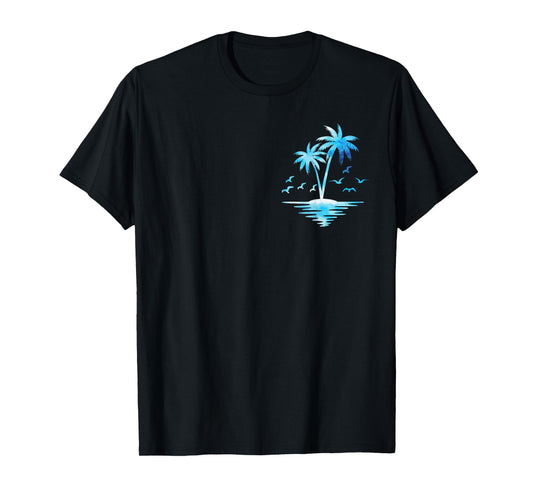 Cool Summer Vacation Men Women Beach Palm Tree T-Shirt