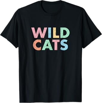 Wildcats Colorful School Sports Spirit Mascot Retro Wild Cat T-Shirt