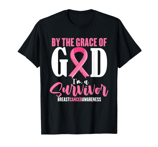 By the grace god I'm a survivor breast cancer awareness T-Shirt