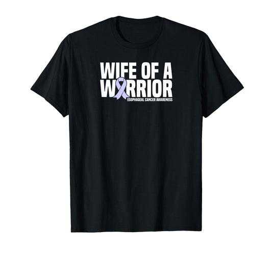 Wife of a Warrior Periwinkle Esophageal Cancer Awareness T-Shirt