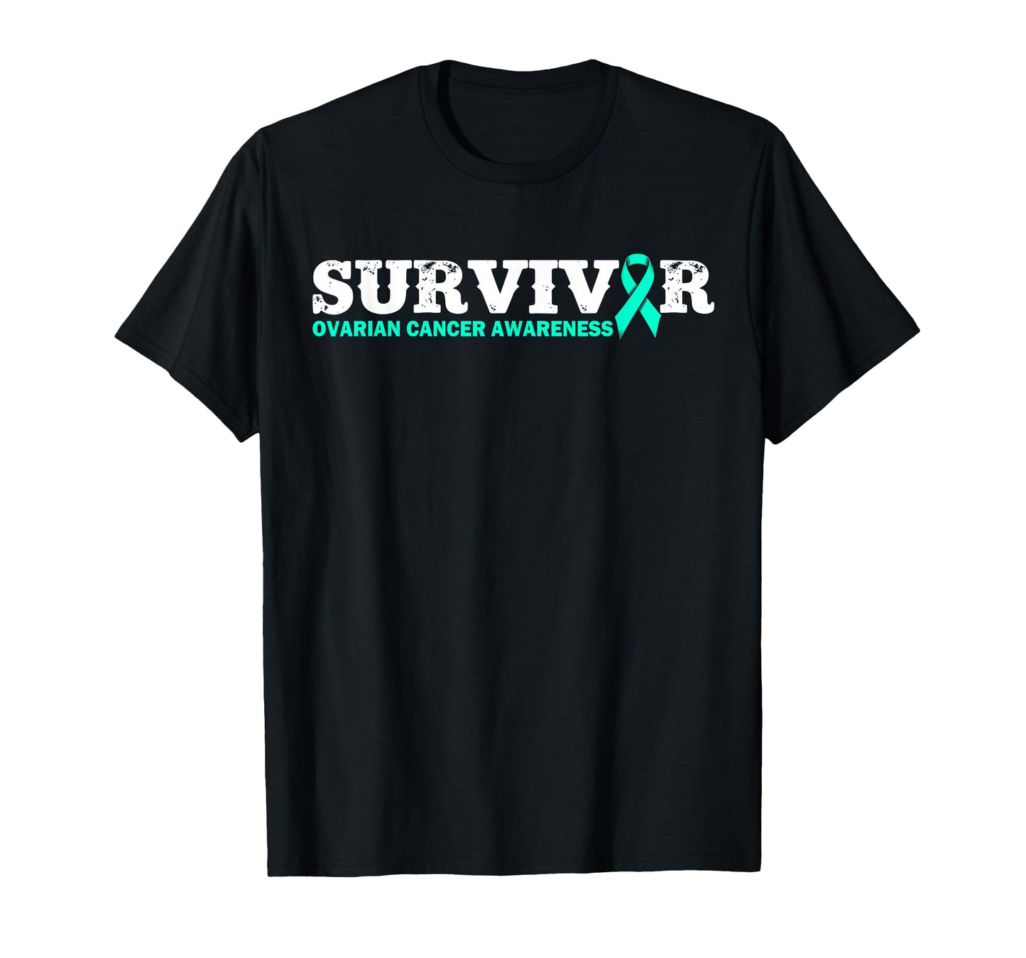 Family Ovarian Cancer Awareness Teal Ribbon Survivor T-Shirt