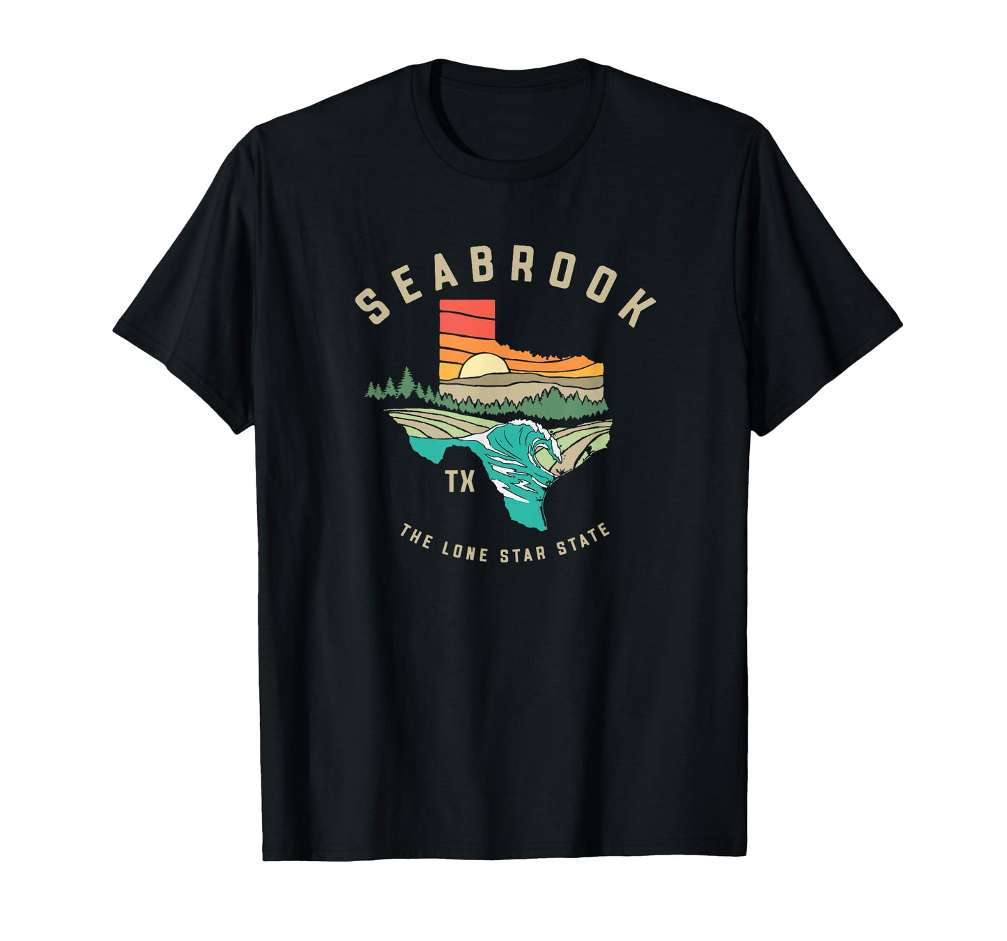 Seabrook Texas Outdoors Vintage Nature Illustration T-Shirt