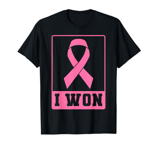 I Won Breast Cancer Awareness Pink Ribbon T-Shirt
