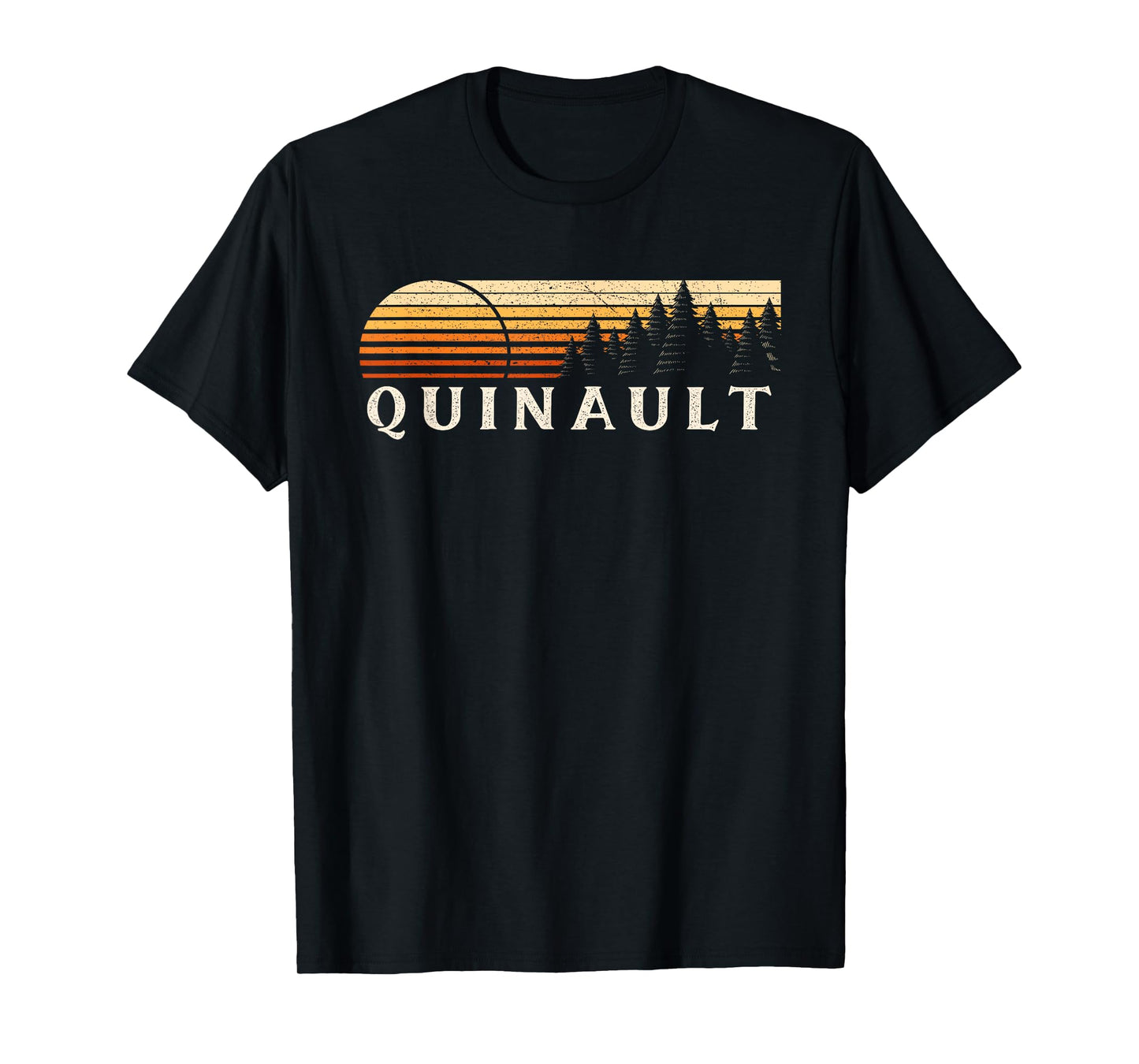 Quinault, WA Vintage Evergreen Sunset Eighties Retro T-Shirt