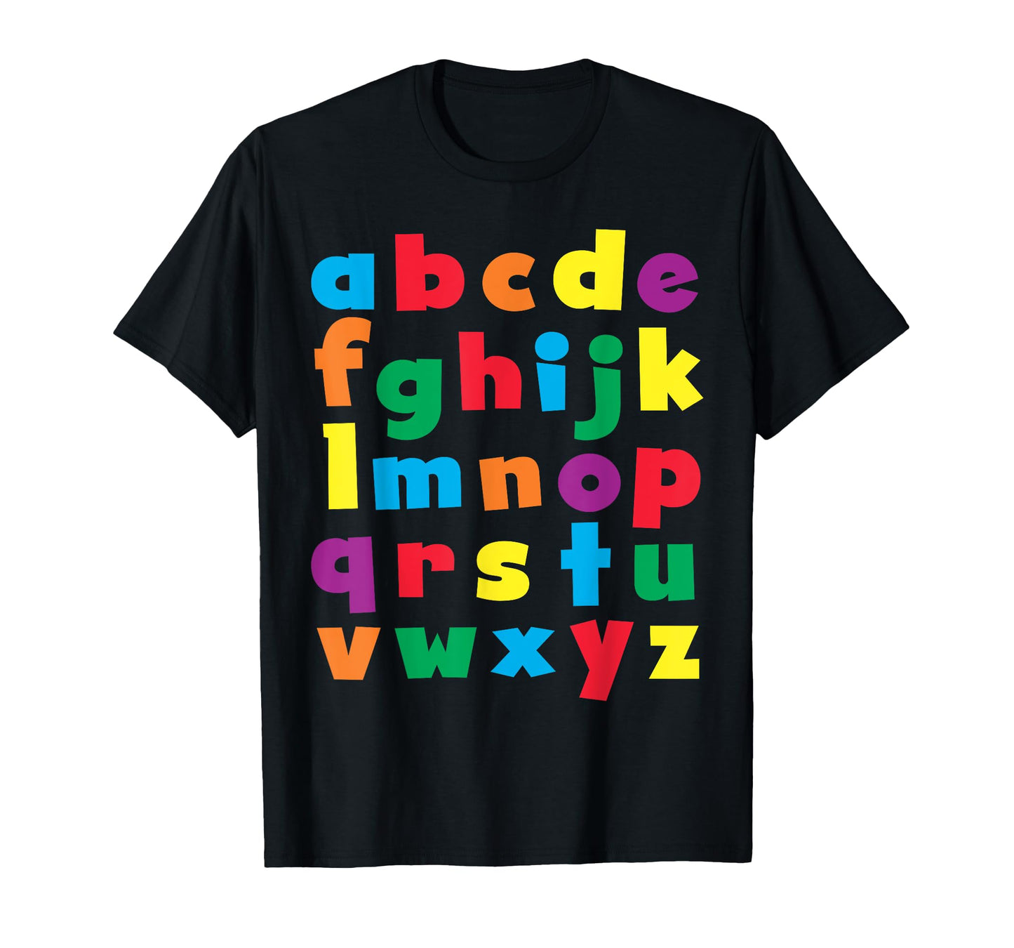 Colorful Letters Alphabet educational ABCs boy girl kids T-Shirt