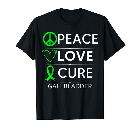 Gallbladder Awareness Gallstones Removal Green Ribbon T-Shirt